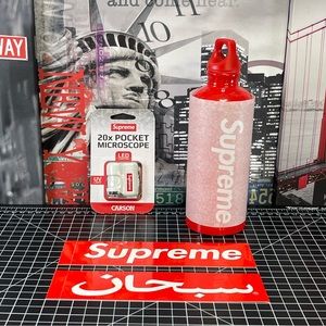 NEW SUPREME Pocket Microscope Keychain & SIGG 0.6L Red Water Bottle + STICKERS